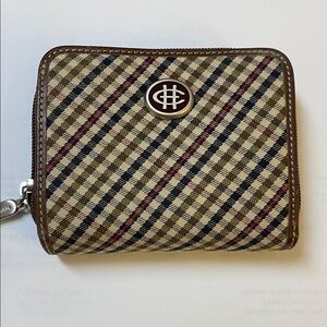 Cole Haan Plaid Wallet in Brown and Black and Red